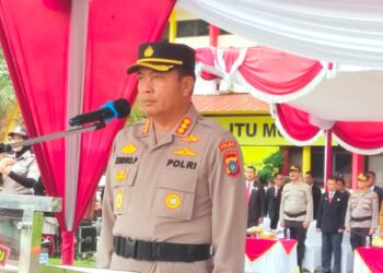Memperingati HUT 42 Tahun Satpam Gelar Upacara di Lapangan Polresta Barelang