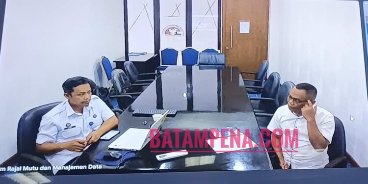 Kombespol Agus Fajar Sutrisno hadir sidang di PN Batam secara online dari Balai Besar Rehabilitasi Lido, Bogor. Sumber foto: JP - Batampena.com
