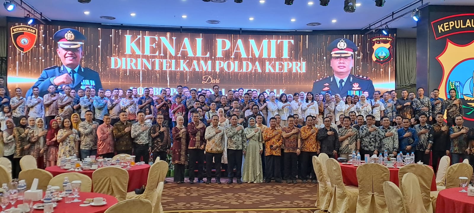 Acara pisah sambut Dirintelkam Polda Kepri di lantai 4 Pasifik Palace Hotel.(Sumber foto: ist)