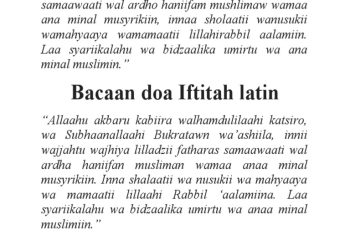 Doa Iftitah Singkat Bahasa Arab dan Latin dengan Terjemahan