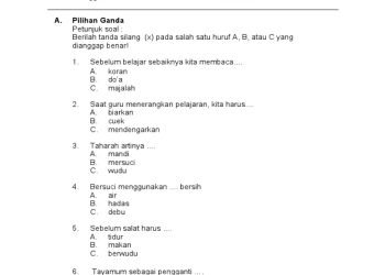 Contoh Soal Ujian Akhir Tahun PAI Kelas 2 SD