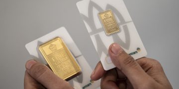Harga emas Antam turun Rp 42.000, jadi Rp 2.818.000 per gram