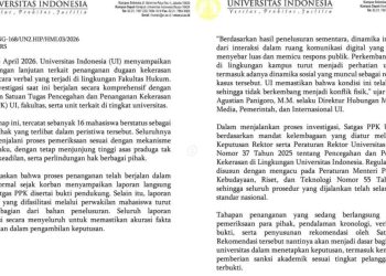 Mahasiswa Pelaku Pelecehan Diskors 45 Hari, Sabrina Kecewa dengan Sanksi UI: Harusnya DO