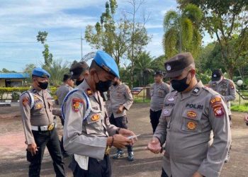 Propam Polda Kalbar Periksa Kendaraan dan Kelengkapan Personel Polres Melawi saat Masuk Mako