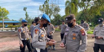Propam Polda Kalbar Periksa Kendaraan dan Kelengkapan Personel Polres Melawi saat Masuk Mako