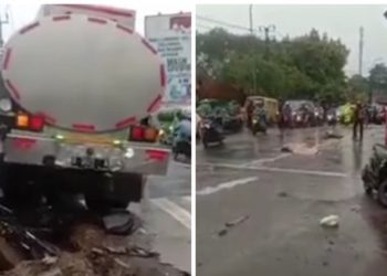 Kronologi Mercy Kehilangan Kendali Tabrak Xpander di Tangsel